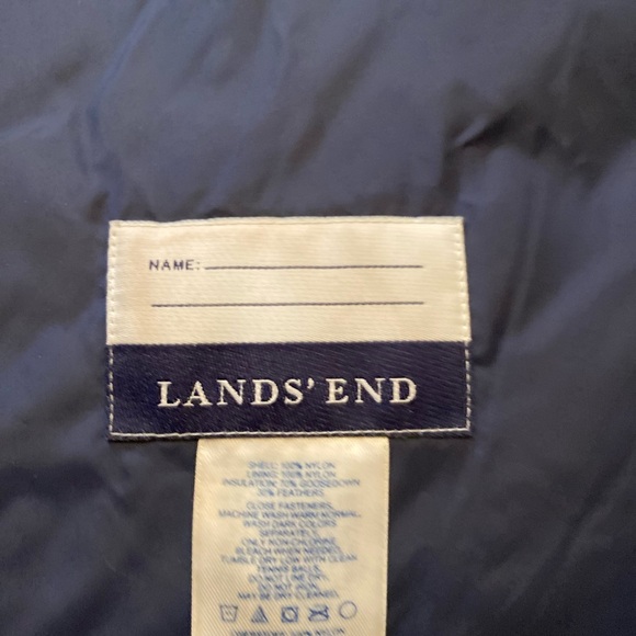 Lands' End Midnight Blue Puffer Vest size XL, Down feathers, NWOT - Picture 3 of 6